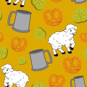 Sheep and Snacks Mustard Yellow Large