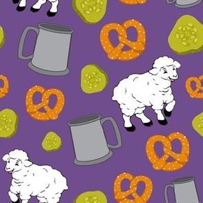 Sheep and Snacks Purple Large