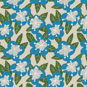 Naive Floral 2 Blue & Green