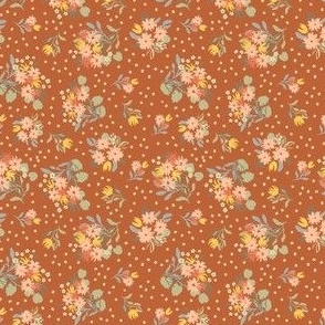 Flower ditsy dots_on rusty_SMALL_3x3.5