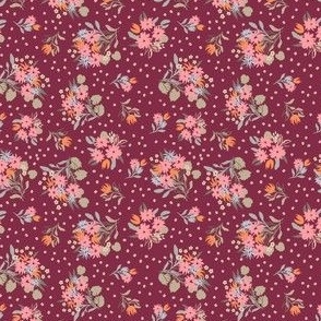 Flower ditsy dots_pink _ sage_SMALL_3x3.5