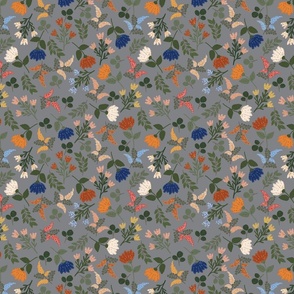 Stitched Garden - Gray - Small