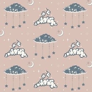 dreamy clouds on pale pink