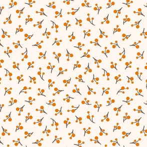 Tiny autumn branches and seed pods-orange and beige