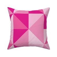 Retro Geometric Triangles - Pink - Large