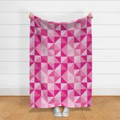 Retro Geometric Triangles - Pink - Large