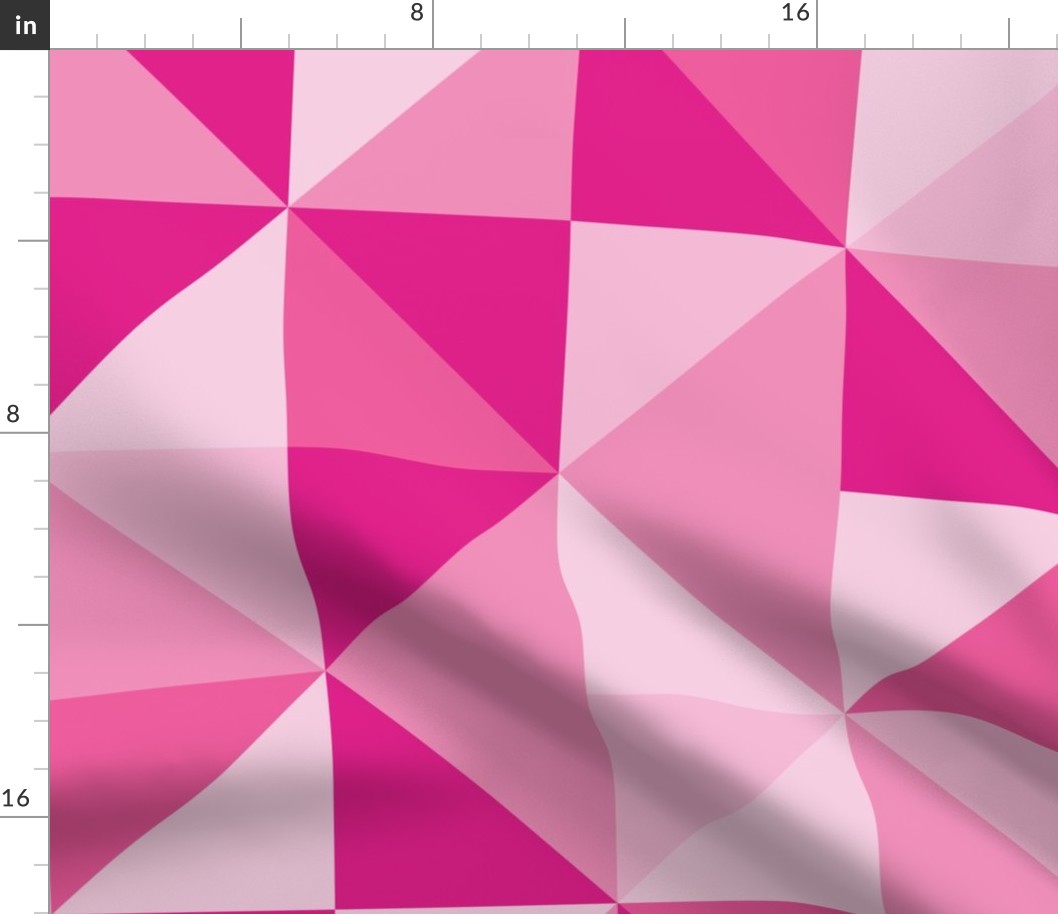 Retro Geometric Triangles - Pink - Large