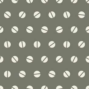 split circles - creamy white_ limed ash green 02 - simple geometric