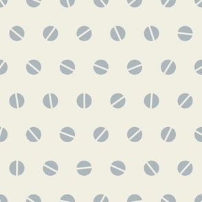 split circles - creamy white_ french grey blue - simple geometric