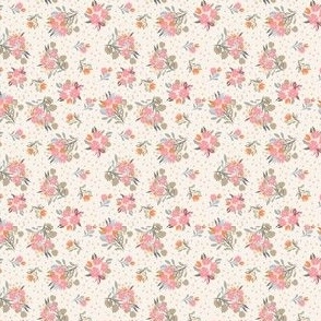 Flower ditsy dots_pink on cream_XSMALL_2x2.3