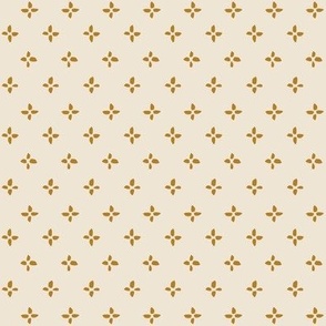Tiny Gold Cross on Cream, 2" repeating