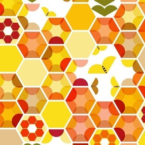 Ambesonne Bee Fabric by The Yard, Honeybees Working on Honeycomb Hard  Worker Insects Illustration Print, Decorative Fabric for Upholstery and  Home Accents, 5 Yards, Orange Apricot