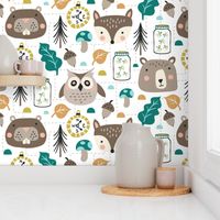 Woodland Camp - Gender Neutral Nursery Forest Animals Jumbo