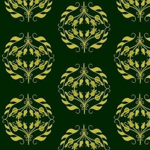 Victorian-inspired Ebola print (yellow & green)