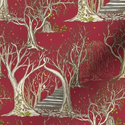 Ghostly Trees in the Fiery Autumn Forest- Small Scale