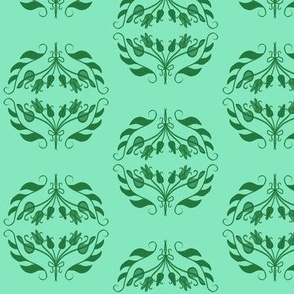 Victorian-inspired Ebola print (mint & green)