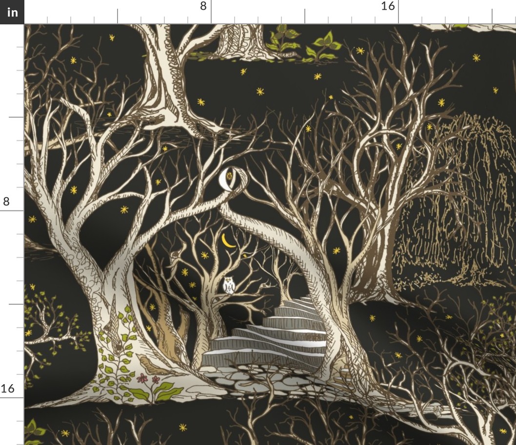 Ghostly Trees in the Spooky Midnight Forest - Extra Large Scale