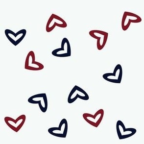 Simple hearts red, white and blue