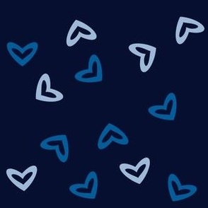 Simple hearts in blue