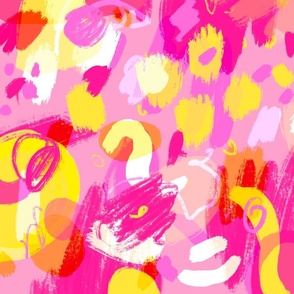 Hot Pink Summer Abstract Doodle