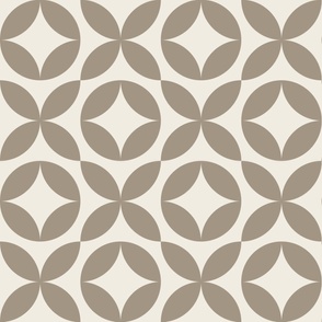 xoxo - creamy white_ khaki brown - simple cute geometric