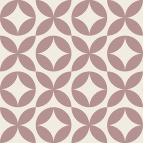 xoxo - creamy white_ dusty rose pink - simple cute geometric