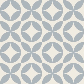 xoxo - creamy white_ french grey blue - simple cute mod geometric
