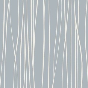 tangled - creamy white_ french grey blue 02 - vertical hand drawn contemporary stripe