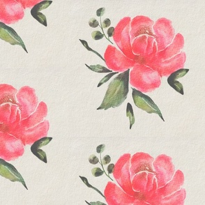 "Enchanting Blossoms: Watercolor Paradise Flower in Shades of Pink and Green" 