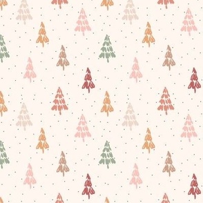 Sweet Christmas trees with dots XS 4x4