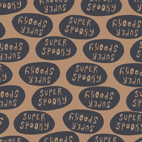 SUPER SPOOKY TEXT BUBBLE TERRACOTTA AND BLACK FOR HALLOWEEN