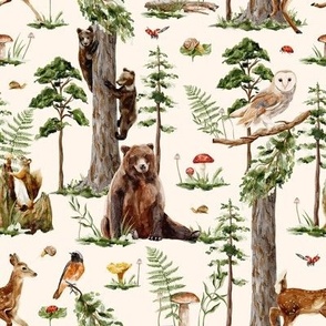 Enchanted Forest Watercolor Animals - Woodland