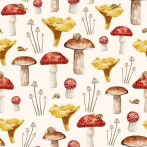 Enchanted Forest Watercolor Animals - Mushrooms