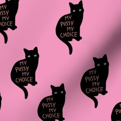 Black cats - My pussy my choice pro-choice women empowerment activist design with cute black kittens on pink girls