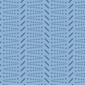 Geometric dots and lines - Cornflower blue, black - Small