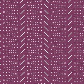 Geometric dots and lines - Plum purple, white - Small