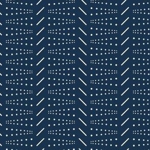 Geometric dots and lines - Midnight blue, white - Small