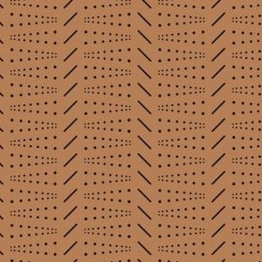 Geometric dots and lines - Copper brown, black - Small