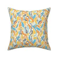 Glowly Flowers - Abstract Blue Orange Yellow