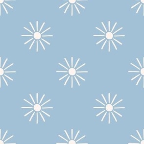 Groovy Boho Blue Baby Boy Nursery Sun