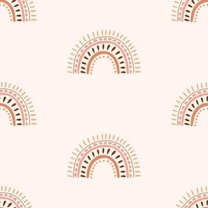 Groovy Boho Blush Pink Baby Girl Nursery Rainbow