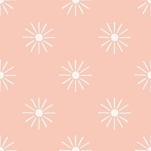 Groovy Boho Blush Pink Baby Girl Nursery Sun