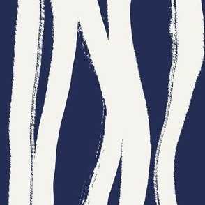 Bark – Bold And Modern Abstract Vertical Lines, Navy Blue and Off-White (Large Scale)