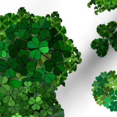 Shamrocks of Ireland (White large scale) 