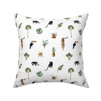 Jungle Luxe Watercolor Tropical  Animals