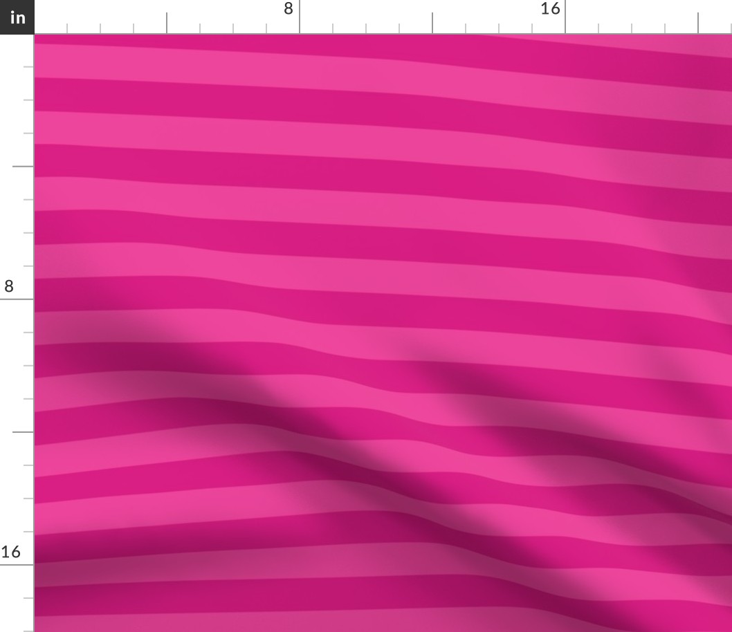 Monochrome Barbie Pink Nautical Stripe, Large Scale 