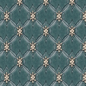 simulated tufted upholstery in teal 