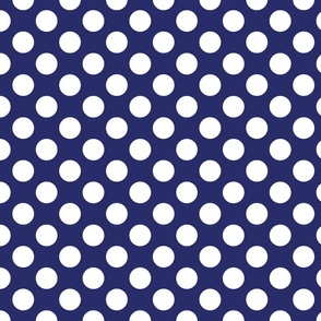 Navy Blue - White Polka Dots
