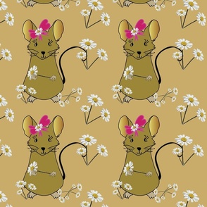 A Cute Mouse and A Flower