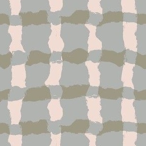 Rustic Plaid in Taupe Green & Dusty Pink-Wallpaper-6"Fabric